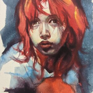"Chica de pelo rojo" Acuarela / Saunders. 27 x 18 cm. 2022