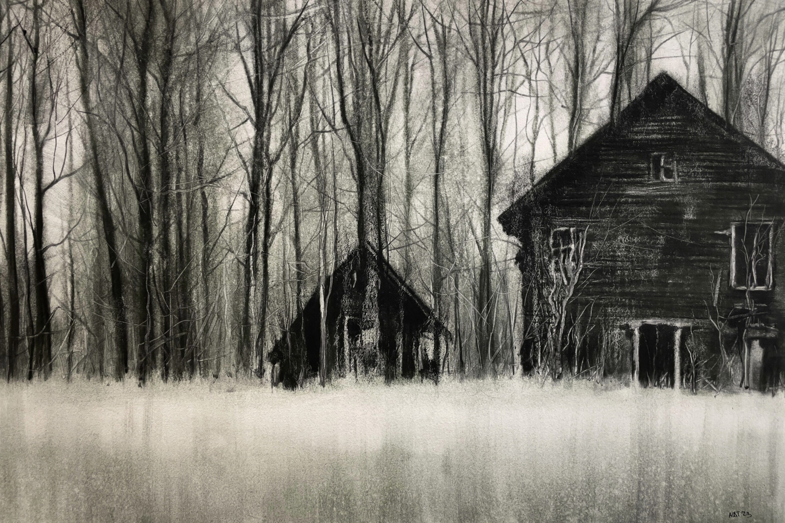 De la serie Hogar en la incertidumbre 2, Acuarela sobre papel Saunders waterford, 41 x 31 cm, 2023.