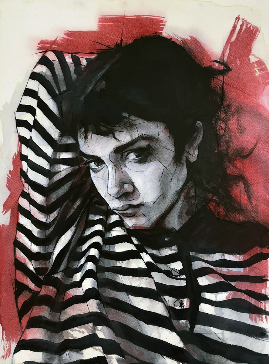 Chica en rojos