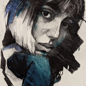 Chica en azules