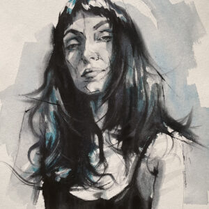Chica en azules